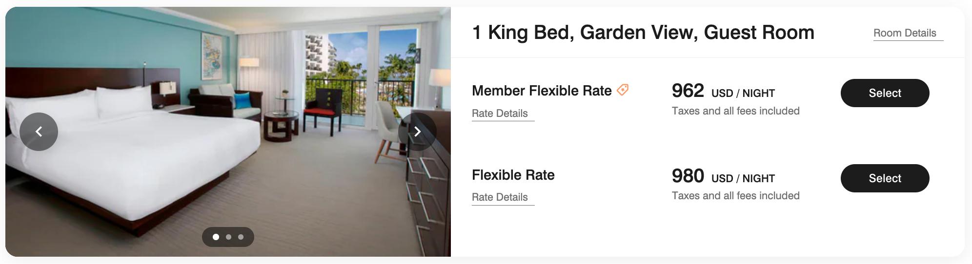 Aruba Marriott Resort & Stellaris Casino booking for $962 per night